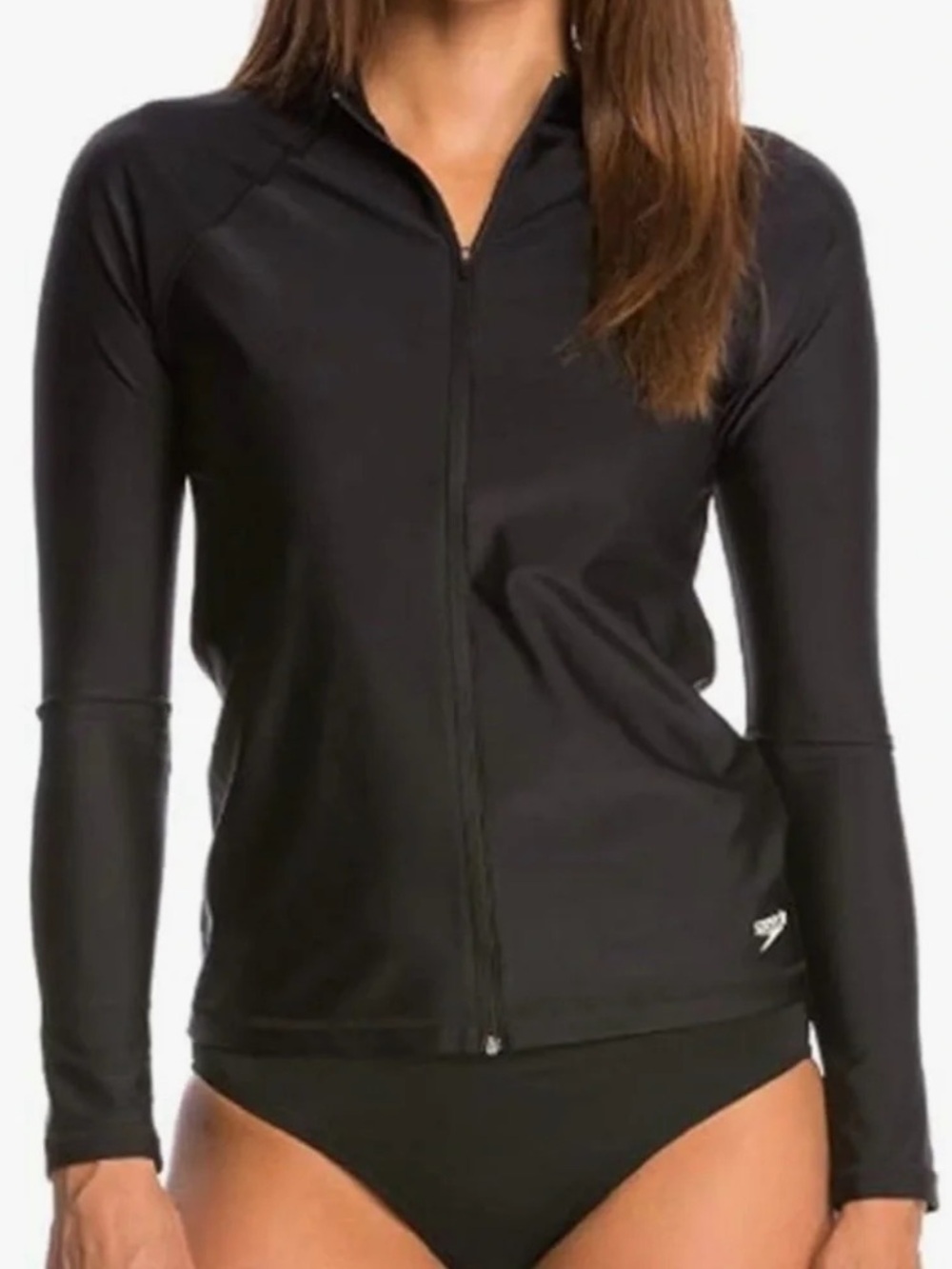 Speedo Swim Rash Guard Black Lightweight women’s Full-Zip Jacket
